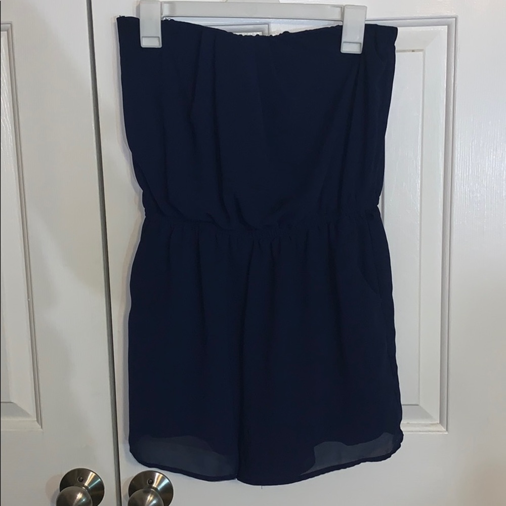 Navy Blue Sleeveless Romper